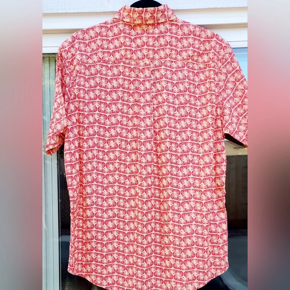 NWT - Eddie Bauer Mens Classic Short Sleeve Baja Shirt – Fox Print – Size M - Picture 6 of 16